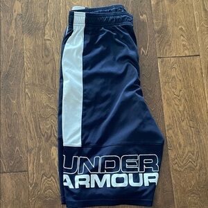 Under Armour Dark Blue and White Sports Shorts